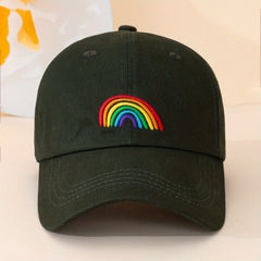 Rainbow Embroidery Casual Baseball Cap Candy Unisex Dad Hats Lightweight