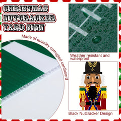 4PCS Christmas Nutcracker Yard Sign Outdoor Decoration