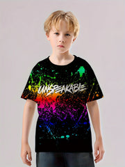 UNSPEAKABLE Print T shirt Casual Short Sleeve Top Unisex Tee