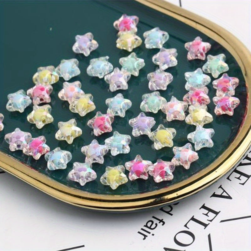 20pcs 12mm Plated Acrylic Star Inner Beads DIY Jewelry Accessories