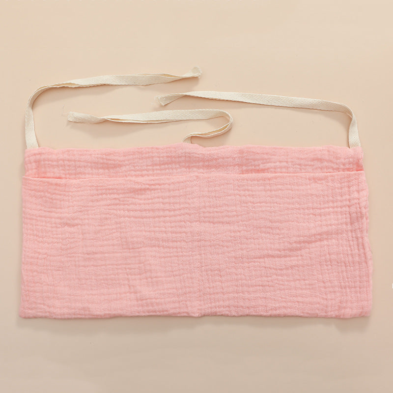 Double Layer Cotton Baby Bedside Storage Bag Two Pockets Stroller Hanging Bag