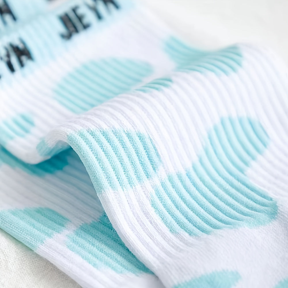 5 Pairs Cow Spot Print Socks Mid Tube Women's Stockings