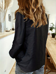 Women's Plus Paw Print Button Up Long Sleeve Blouse