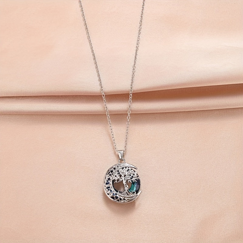 Tree Of Life Crystal Pendant Necklace Banquet Jewelry
