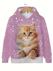 Girls & Adorable Kitty Graphic Sweatshirt Hoodie for Kids