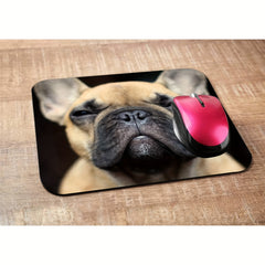 French Bulldog Face Mouse Pad - Non Slip Rubber Base