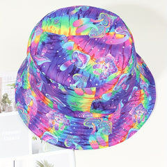 Magic Mushroom Reversible Bucket Hat Hip Hop Printed Basin Hat Sunscreen Fisherm