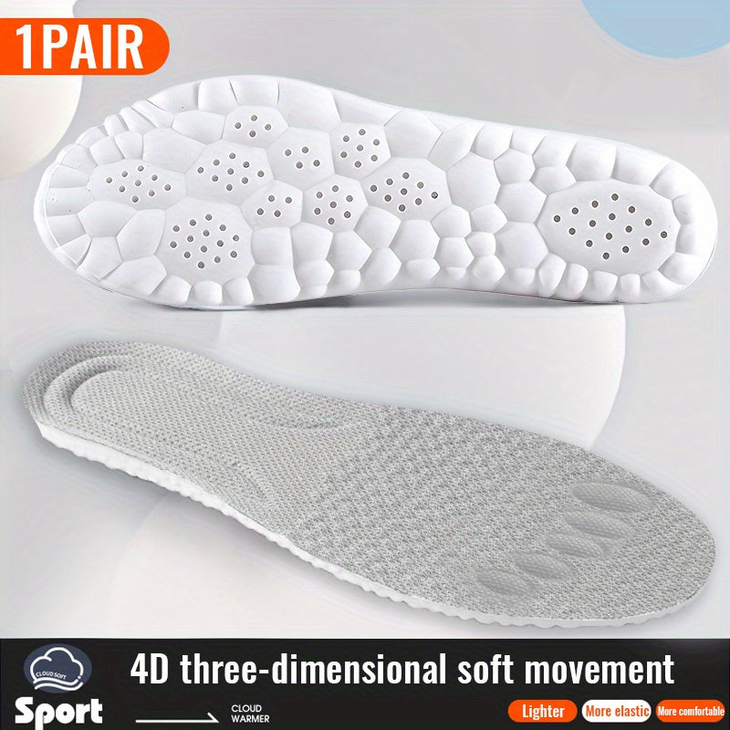 4D Orthopedic Sport Insoles Soft Breathable High elasticity Shock Absorption