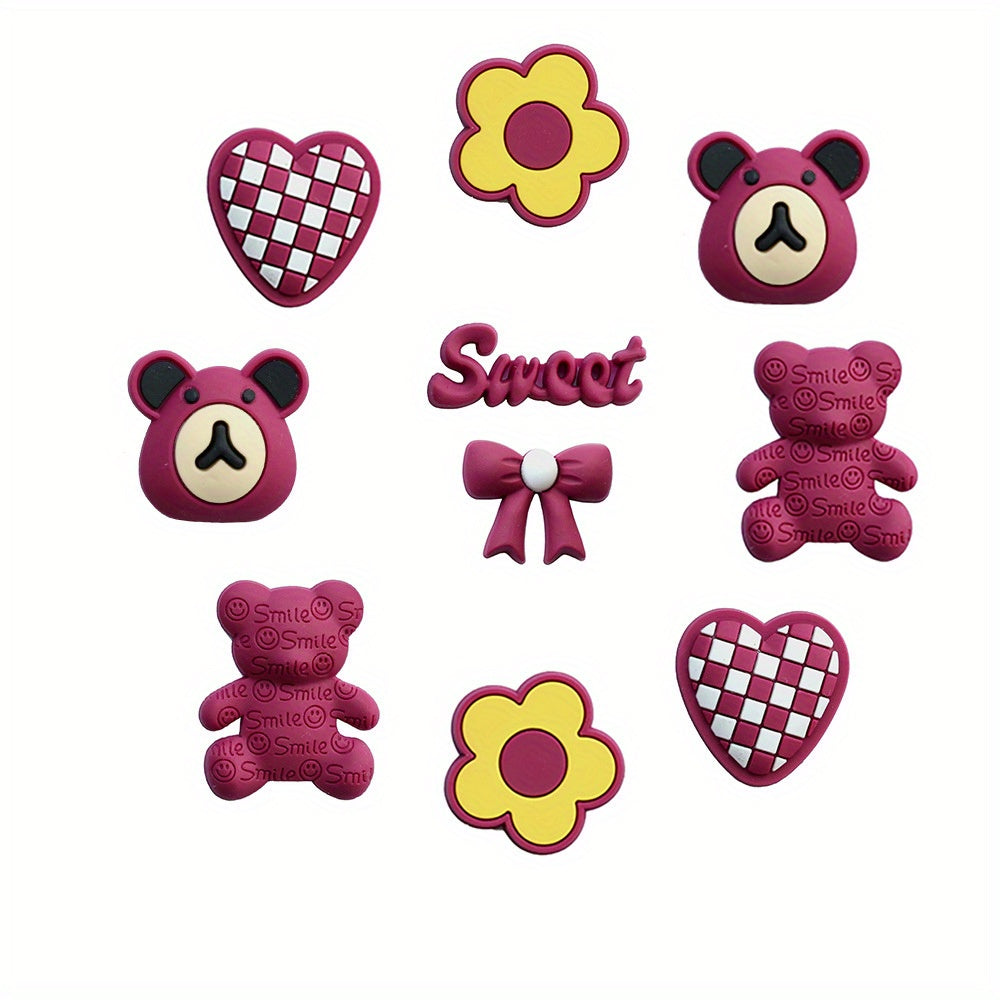 Strawberry Bear Shoes Charm Clogs Shoe Decoration Accessories