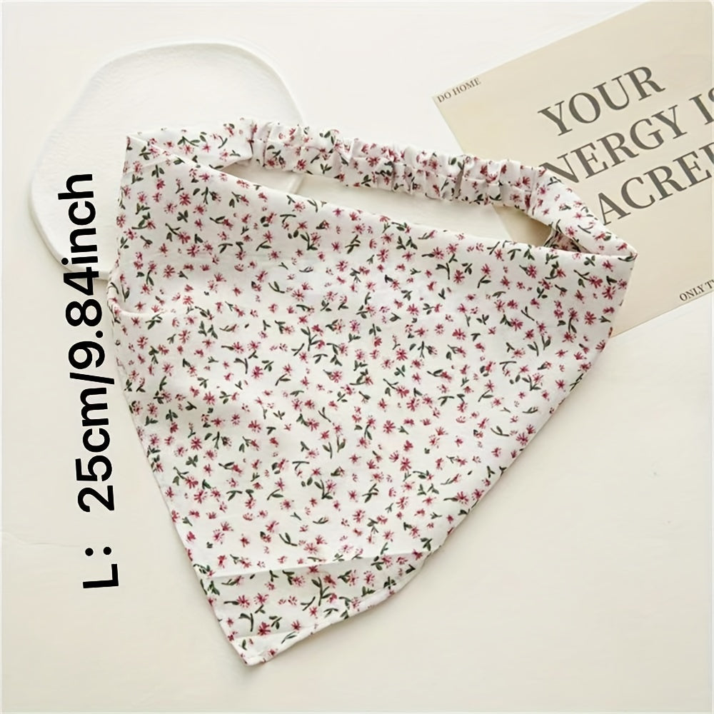 Floral Fabric Bandana Stretchy Triangle Towel Head Scarf Hair Accessory