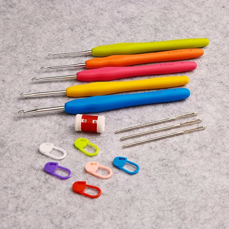 41pcs Soft Handle Crochet Tool Set Sweater Needlework Yarn Knitting Tools