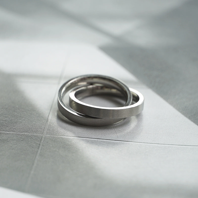 Men's Stainless Steel Double Ring Combo