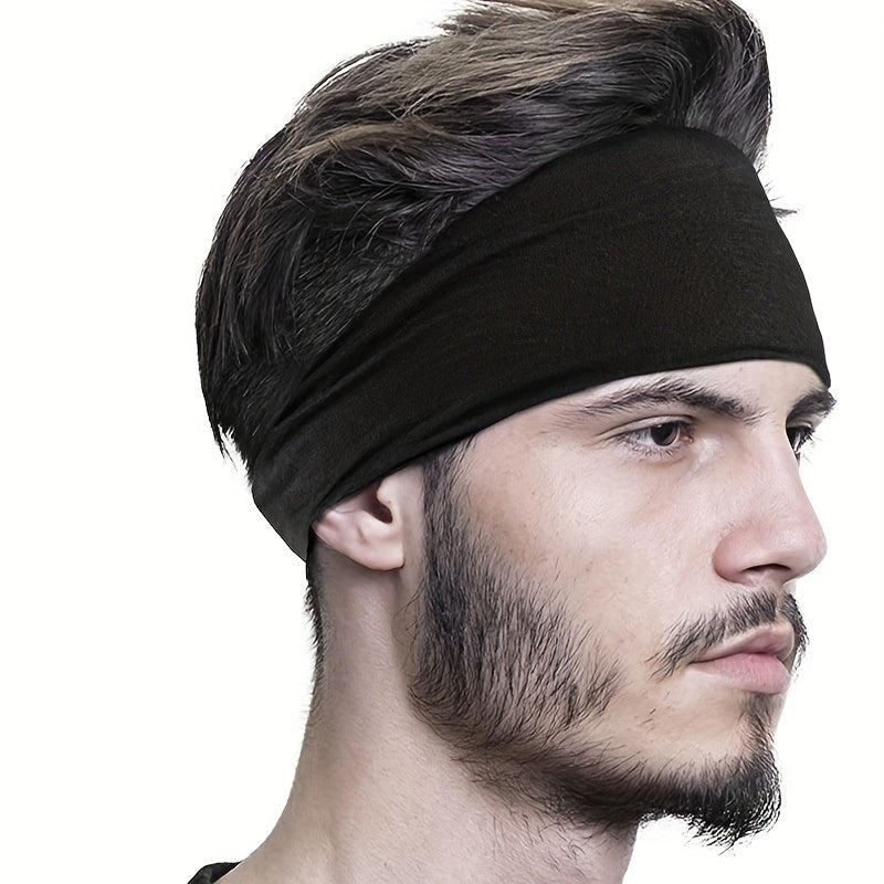 Men's Solid Sports Headband Yoga Sweat Absorption Running Fitness