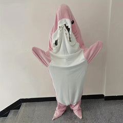 Funny Shark Blanket Warm Sleeping Bag with Hoodie
