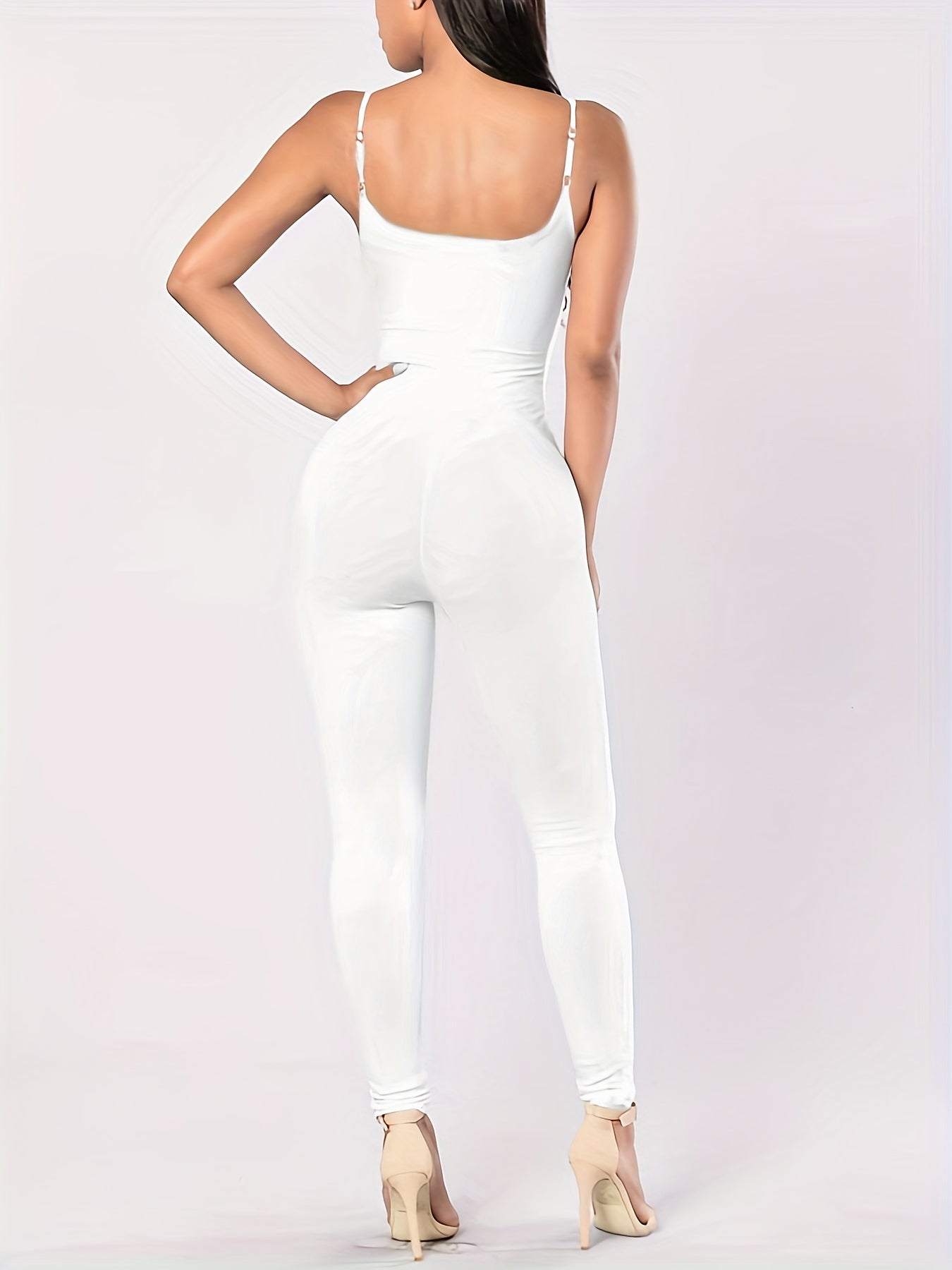 Sexy Spaghetti Bodycon Jumpsuit Sleeveless Workout Summer Jumpsuit Women