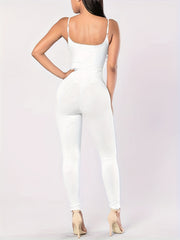 Sexy Spaghetti Bodycon Jumpsuit Sleeveless Workout Summer Jumpsuit Women