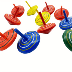 Rainbow Wooden Spinning Top for Stress Relief and Decoration