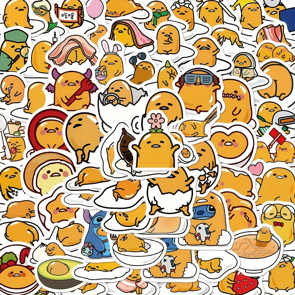 100pcs Lazy Eggs Cartoon Stickers for DIY Mobile Phone Case Pad Water Cup