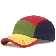 Unisex Multicolor Sunshade Baseball Cap with Letter Embroidery