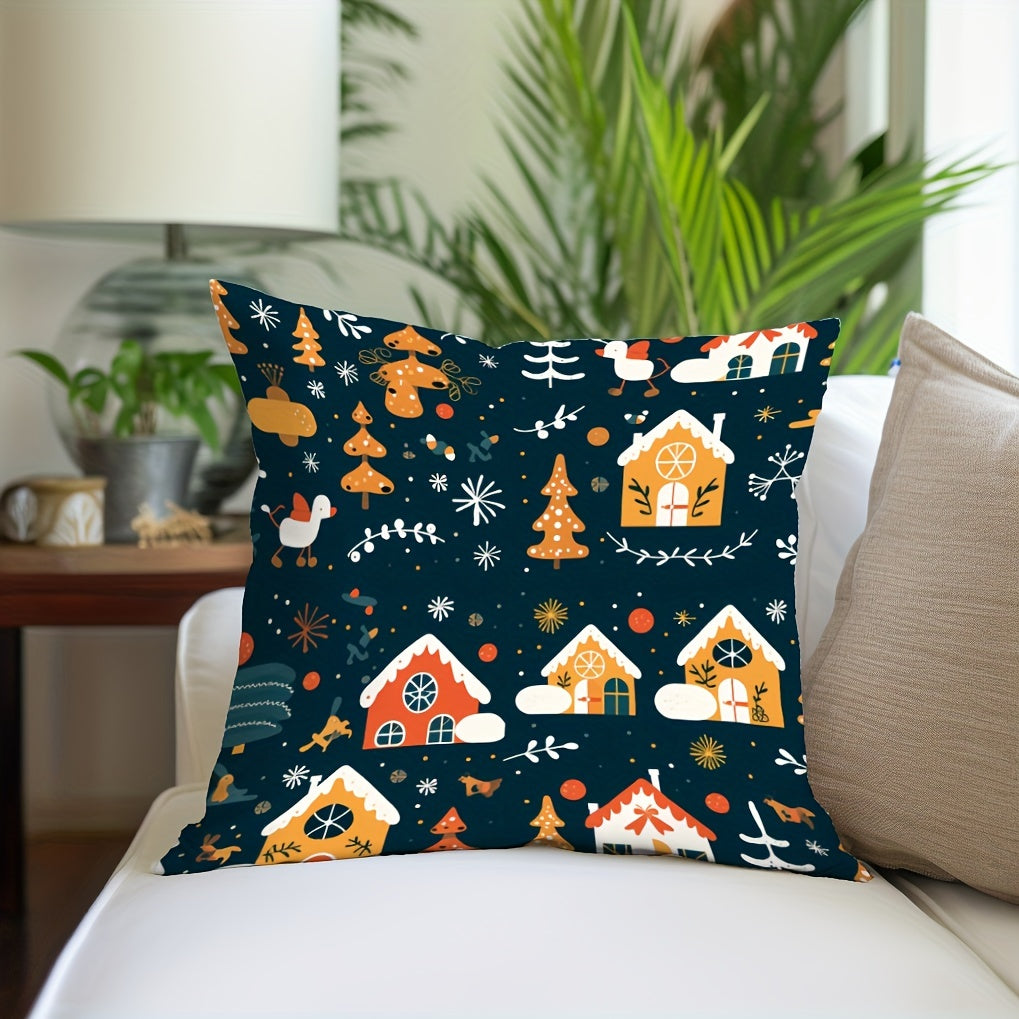 4pcs Geometric Pattern Holiday Throw Pillow Covers