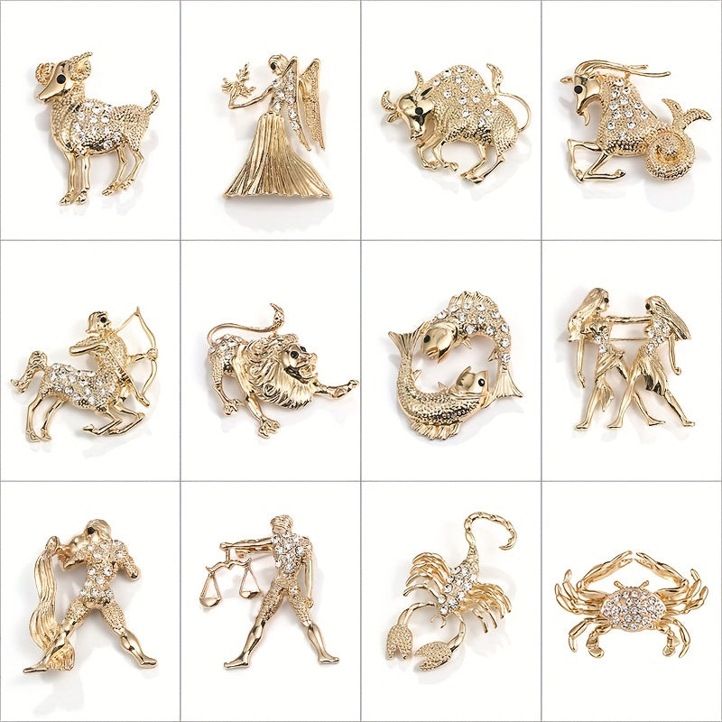 Animal Alloy Rhinestone Corsage Pin Brooch For Men