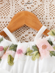 2pcs Baby Girl Halter Lace Dress & Belt Set