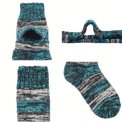 2 Pairs Stripe Print Socks Warm Mid Tube Women's Stockings