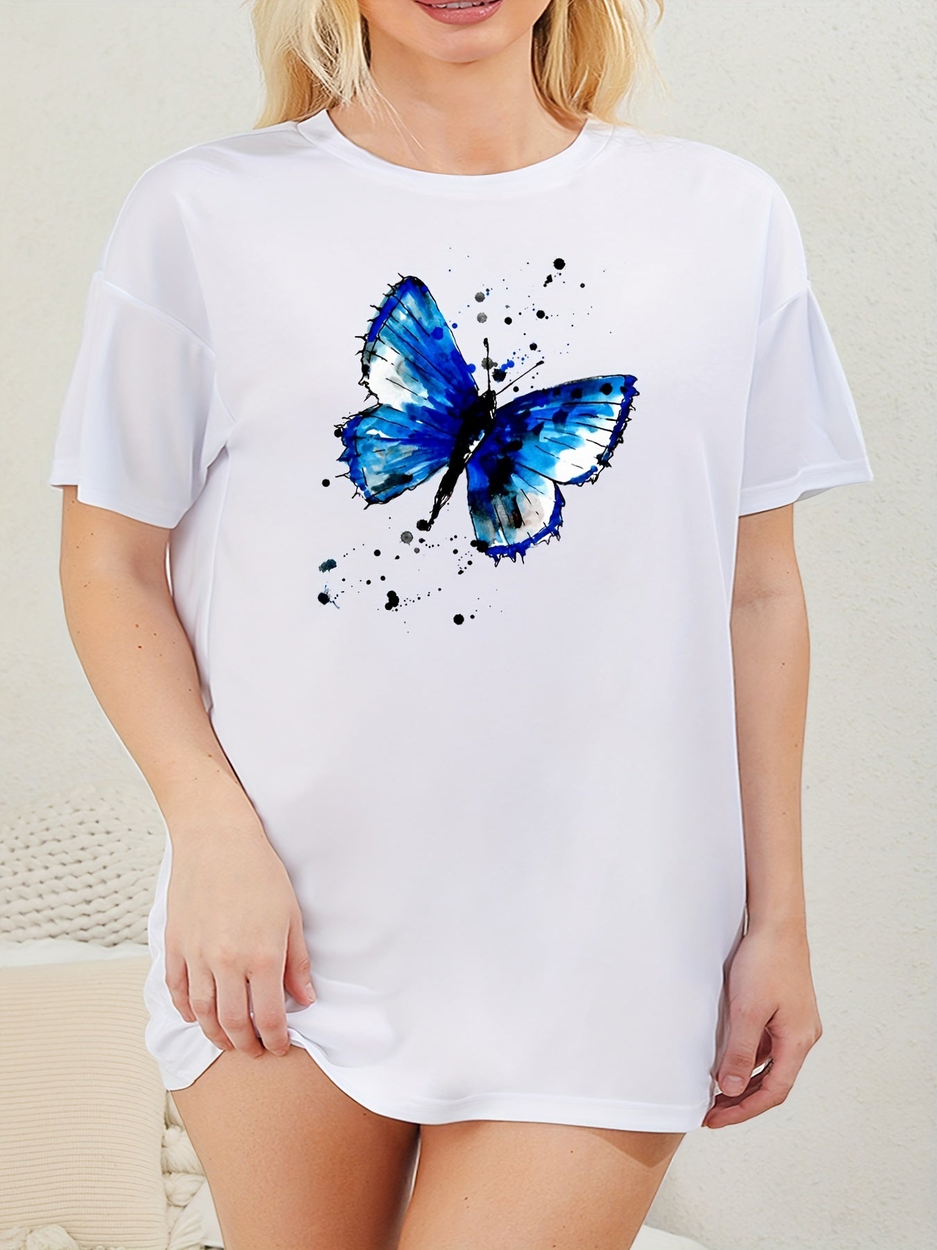  Tie Dye Butterfly Print Lounge Dress