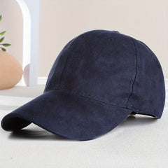 Vintage Suede Baseball Cap Solid Unisex Waterproof Dad Hats Casual