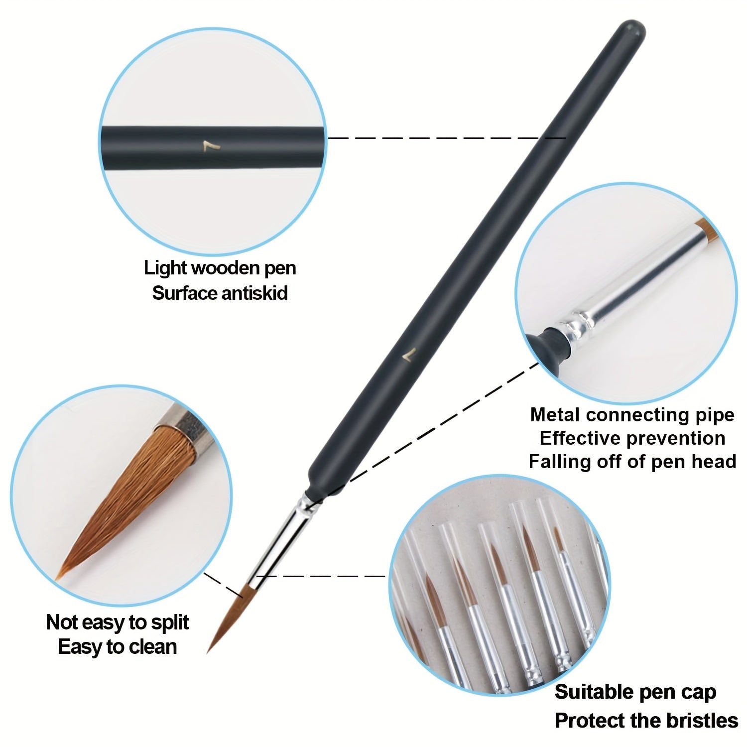 11 Micro Brushes Fine Detail Nib Brush Set With Ergonomic Handle