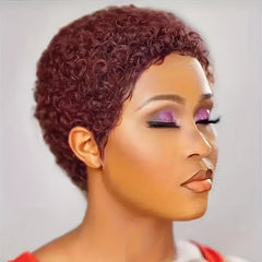 Short Pixie Cut Wigs For Women Short Curly Wavy Human Hair Wigs