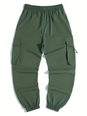 Men's Casual World Print Pockets Drawstrings Cargo Pants