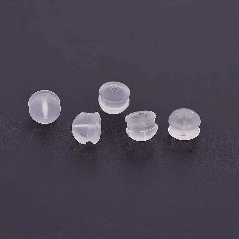 50pcs Clear Silicone Hamburger Earplugs for Jewelry Supplies