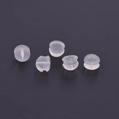 50pcs Clear Silicone Hamburger Earplugs for Jewelry Supplies