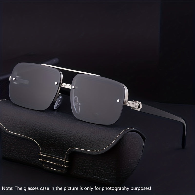Men's Half Frame Metal Sunglasses UV Protection