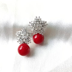 Flower Shape Faux Pearl Jewelry Set Necklace & Earrings