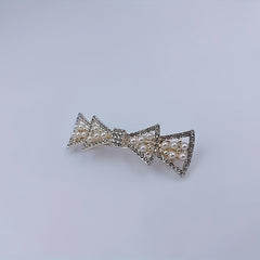 Faux Pearl Rhinestone Hair Clip Non Slip Hair Accessory