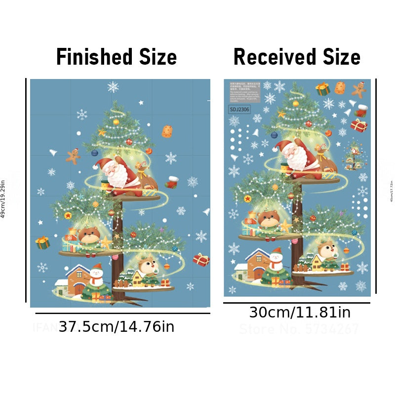 Christmas Decoration Stickers Snowman Wreath Xmas Year Door Wall Decor