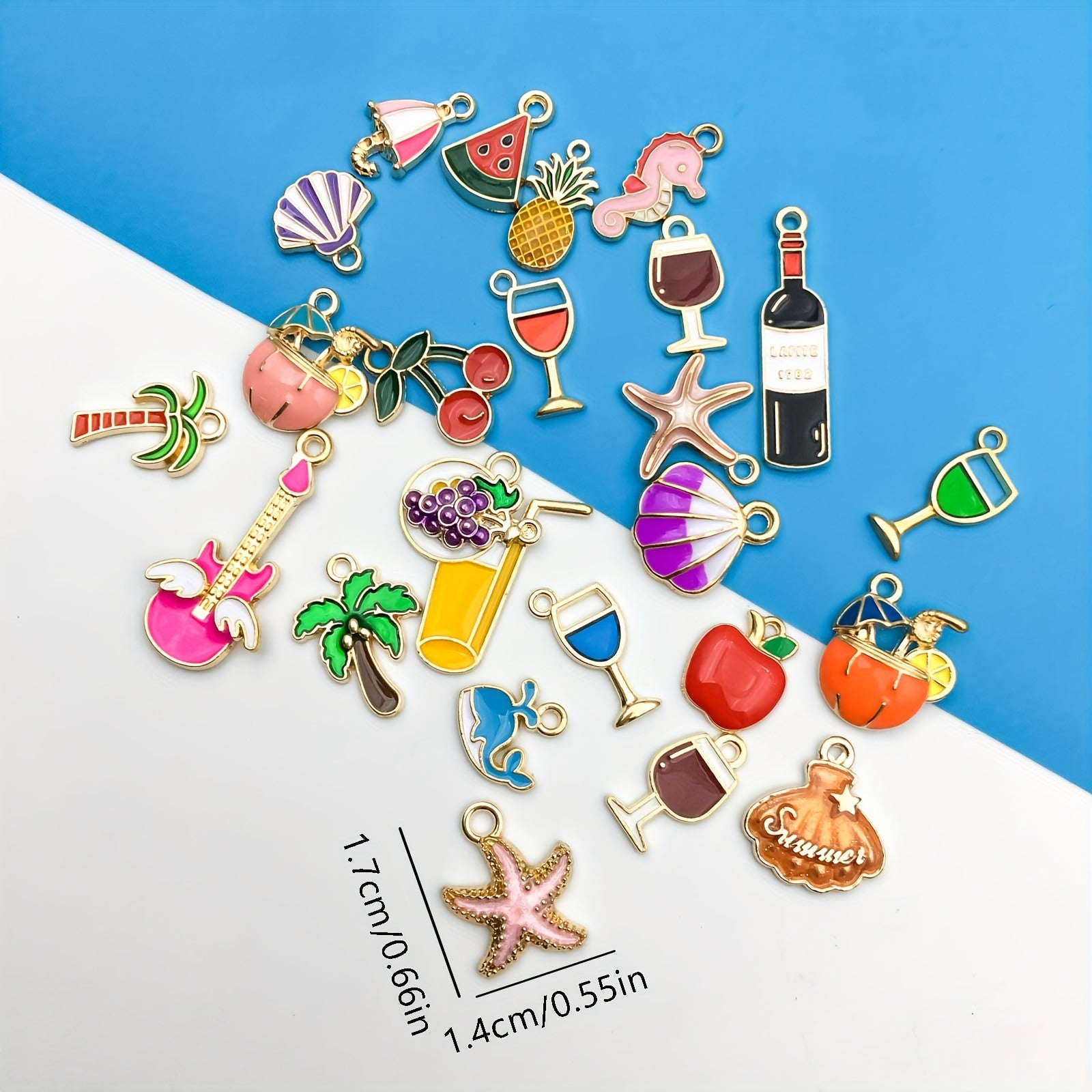 24pcs Enamel Dripping Oil Charms for DIY Jewelry