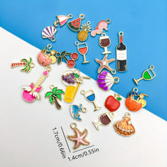 24pcs Enamel Dripping Oil Charms for DIY Jewelry