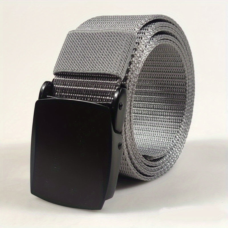 Men's Outdoor Canvas Belt with Zinc Alloy Automatic Buckle