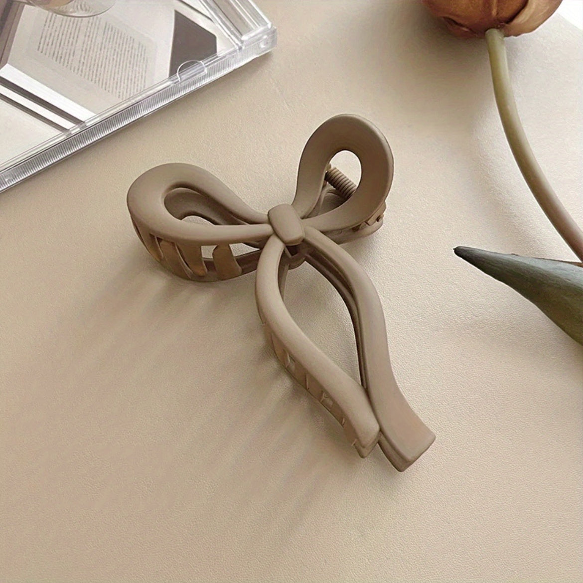 Large Bowknot Hair Claw For Women Style Frosted Back Head Hair Clip