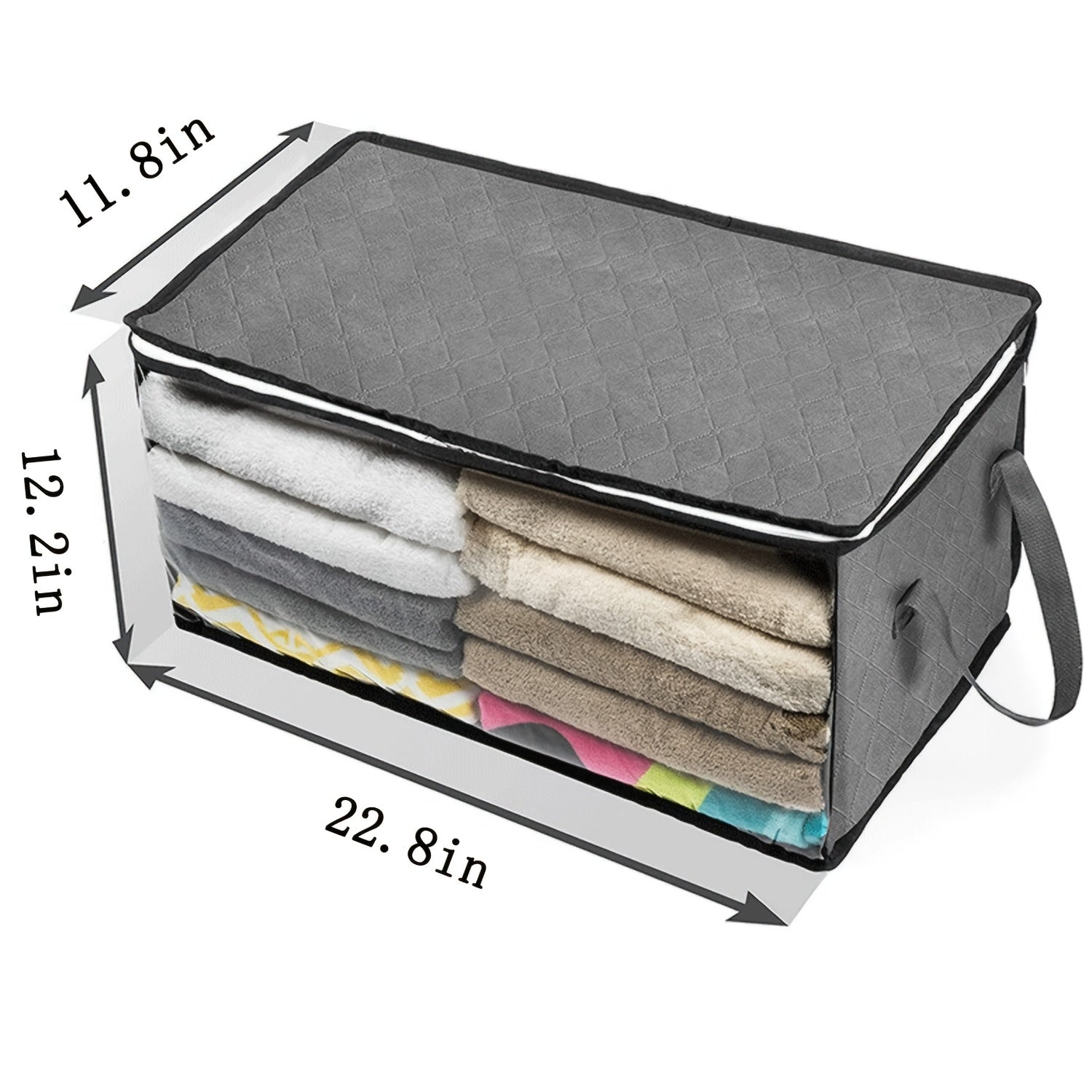 Large Capacity Quilted Storage Bag with Window & Handles
