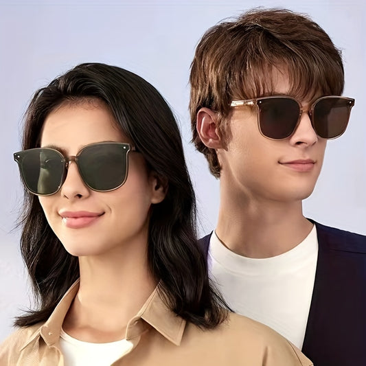 Foldable Square Sunglasses Casual Jelly Rivet Decor UV400