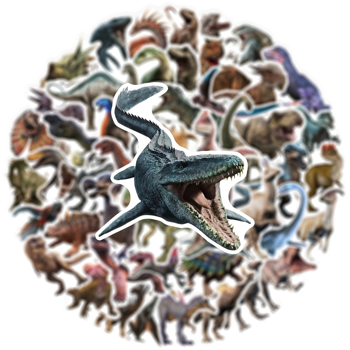 Dinosaur Doodle Stickers 50pcs Waterproof Decals for Laptop Water Bottles Helmet