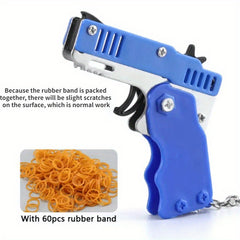 60pcs Metal Burst Rubber Band Toy Keychain Safe Shooting Toy