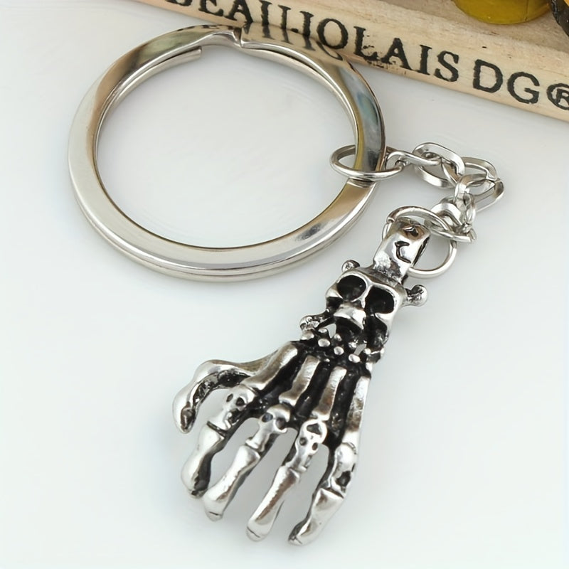 Skull Palm Keychain Metal Keychain Pendant Halloween Gift