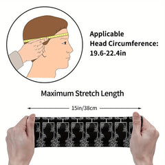 Gothic Floral Sports Headband Sweat Wicking Polyester for Yoga Gym Running
