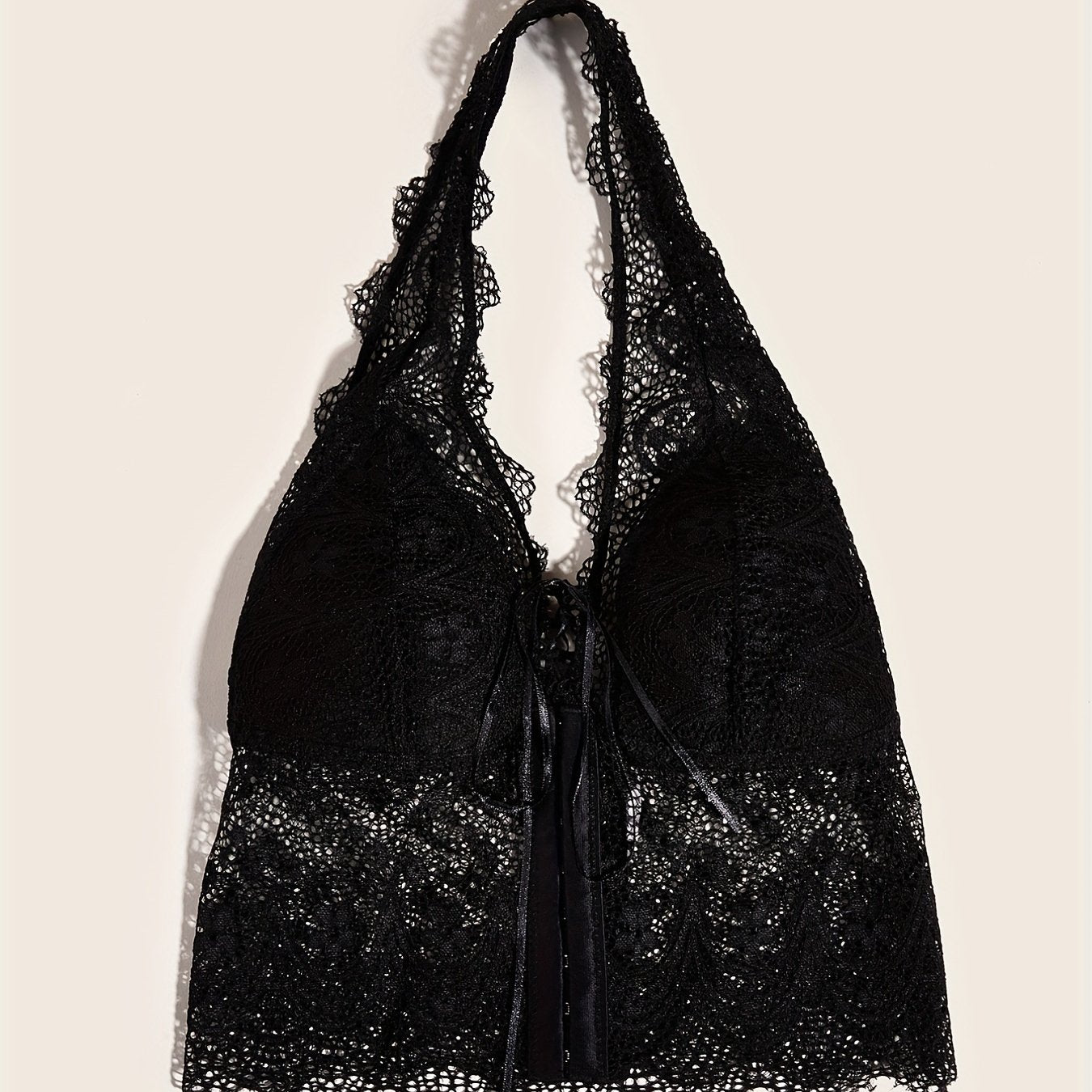 Floral Lace Halter Bra Wireless Lingerie
