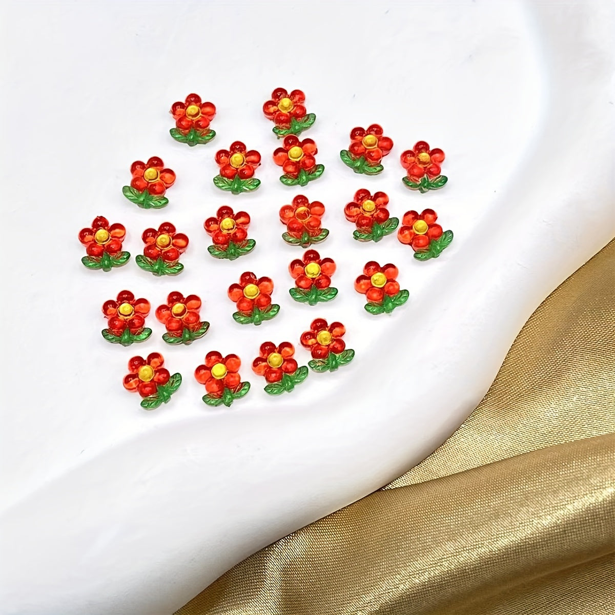 20 Red Small Flower Nail Art Jewelry Paste
